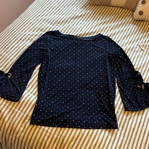 Banana Republic Blouse Navy with white Dots size XS